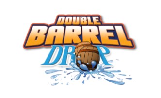 The logo for Double Barrel Drop water slide